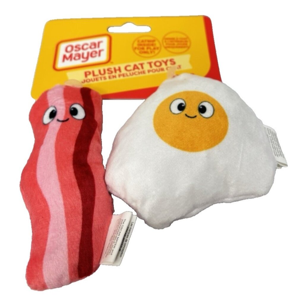 Oscar Mayer Bacon Egg Cat Toys with Catnip Fun Pet Toy Set for Cats